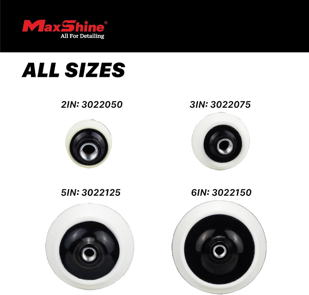 Maxshine 3” Universal Rotary Backing Pad – 75mm Hook & Loop Polishing Plate with 5/8” Thread – Professional Car Detailing Accessory for Sanding, Buffing, Polishing, Paint Correction & Glossy Finish