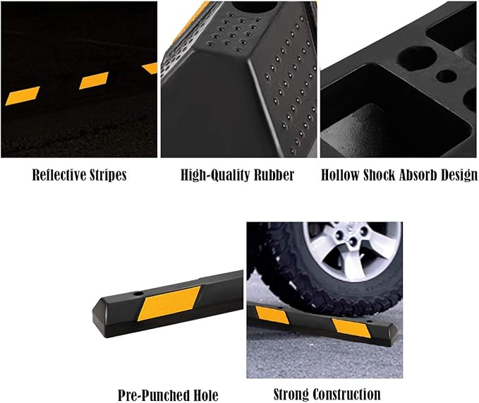 IRONMAX Parking Stopper for Garage, Heavy Duty Parking Block Garage Wheel Stop - Image 6