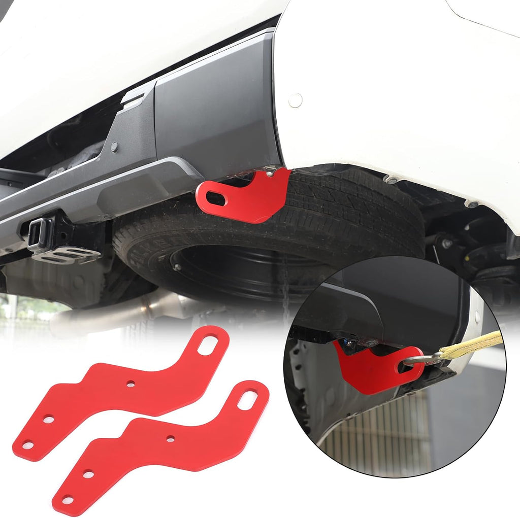 Car Tow Hook Tow Hitch Compatible with Toyot@ Tundra 2022-2026，Carbon Steel Rear Bumper Tow Hitch Recovery Point Tow Hook Receiver Tow Recovery Points Kit Accessories 2PCS(Red)