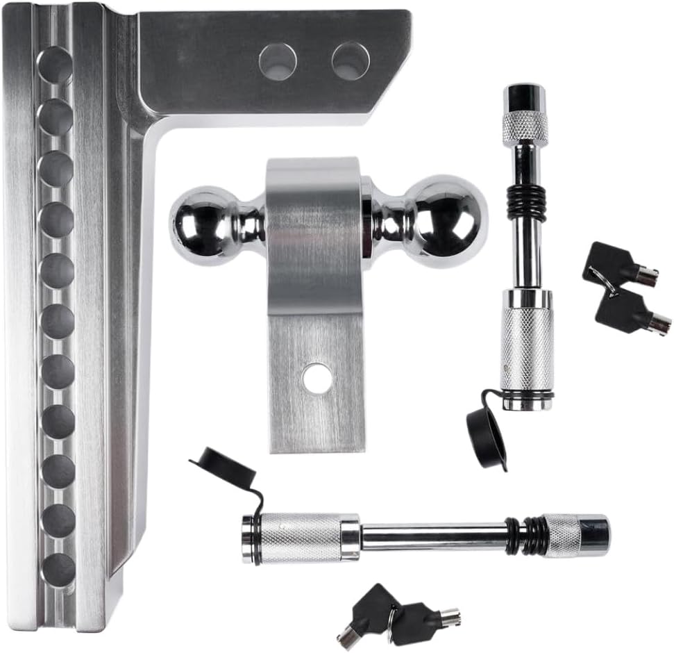 Adjustable Trailer Hitch 2 Inch Receiver 10 Inch Drop Rise 12500 LBS