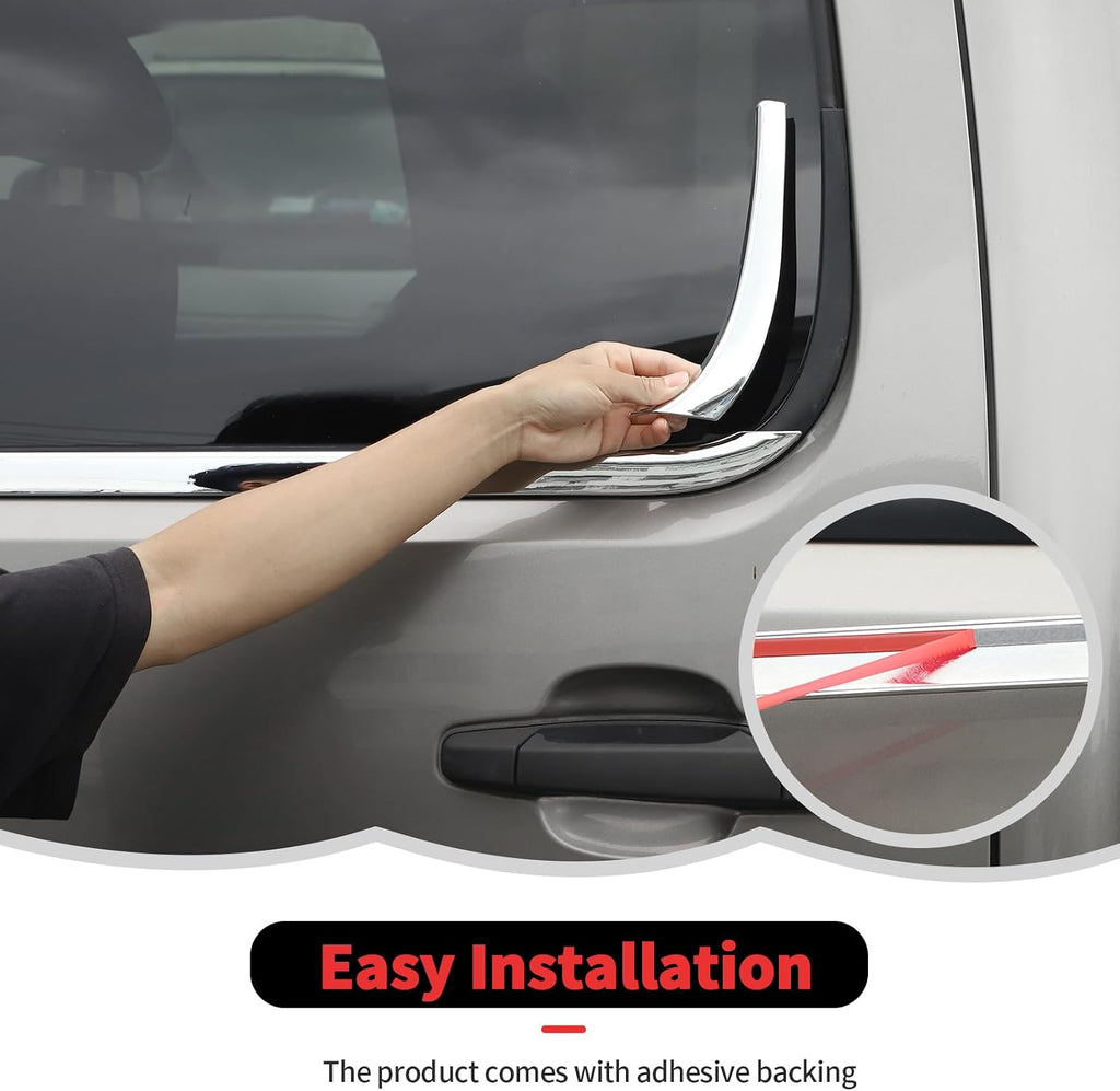 RT-TCZ Window Trim Strip Cover Window Molding Trim Cover Decoration Exterior Accessories for Chevy Avalanche/Suburban/Tahoe/Silverado 2007-2013,for GMC Yukon/Sierra 2007-2013 (Chrome)