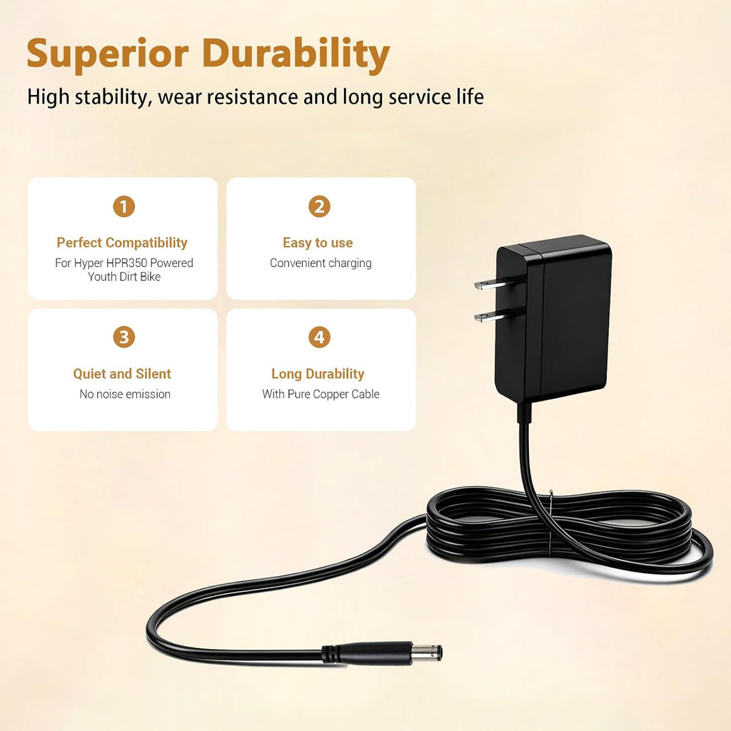 Replacement for Hyper HPR350 Dirt Bike Charger Compatible with Hyper HPR 350 HYP-350-1000 Powered Youth Dirt Bike Power Supply for Hyper 24 Volt Battery