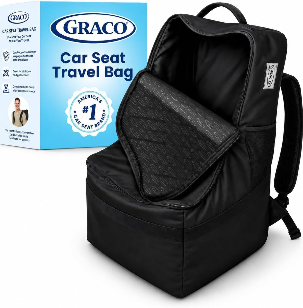 graco car seat travel bag, padded water resistant, main product view