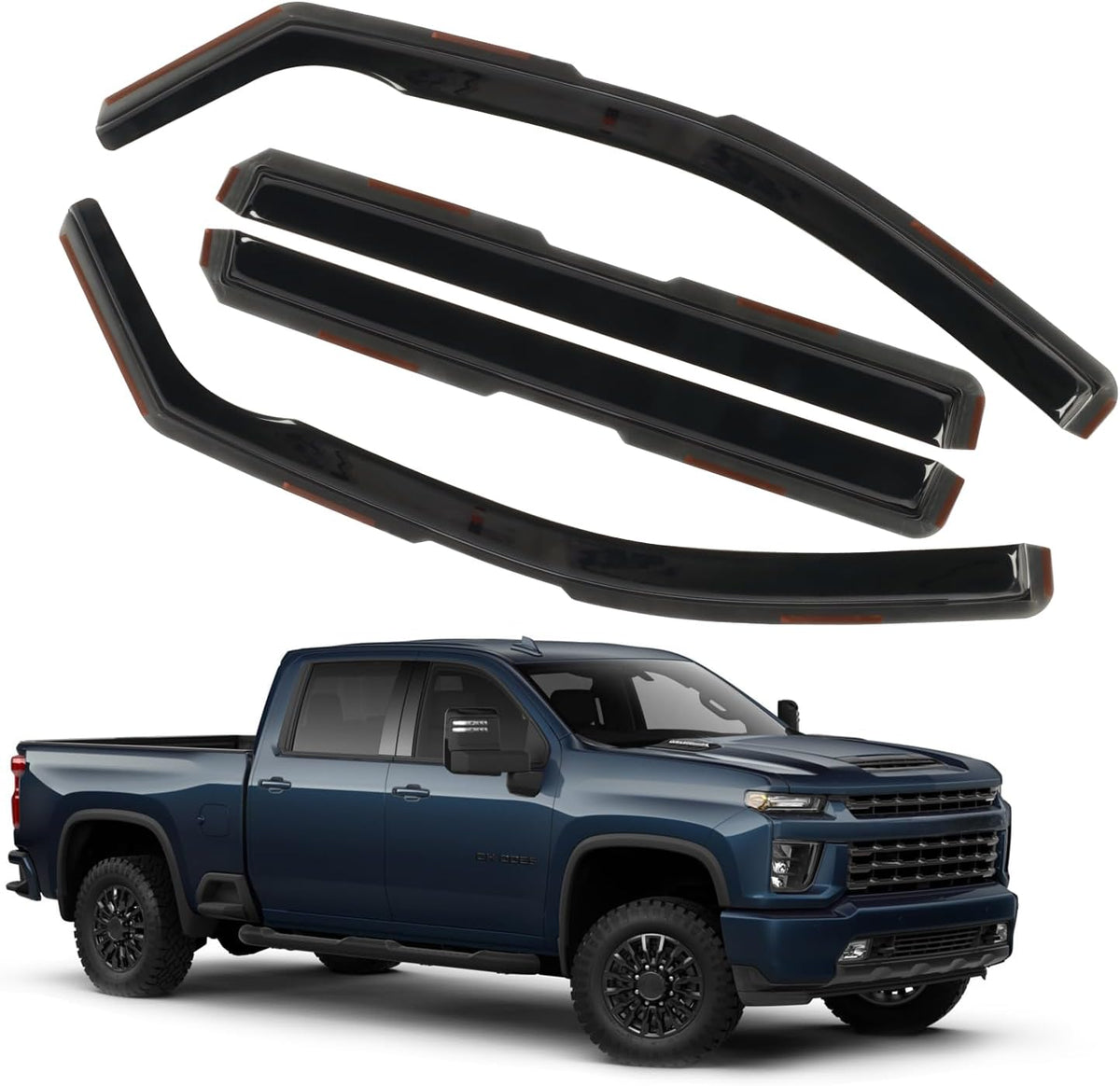 in-Channel Rain Guards Fit for 2020-2025 Chevrolet Silverado/GMC Sierra