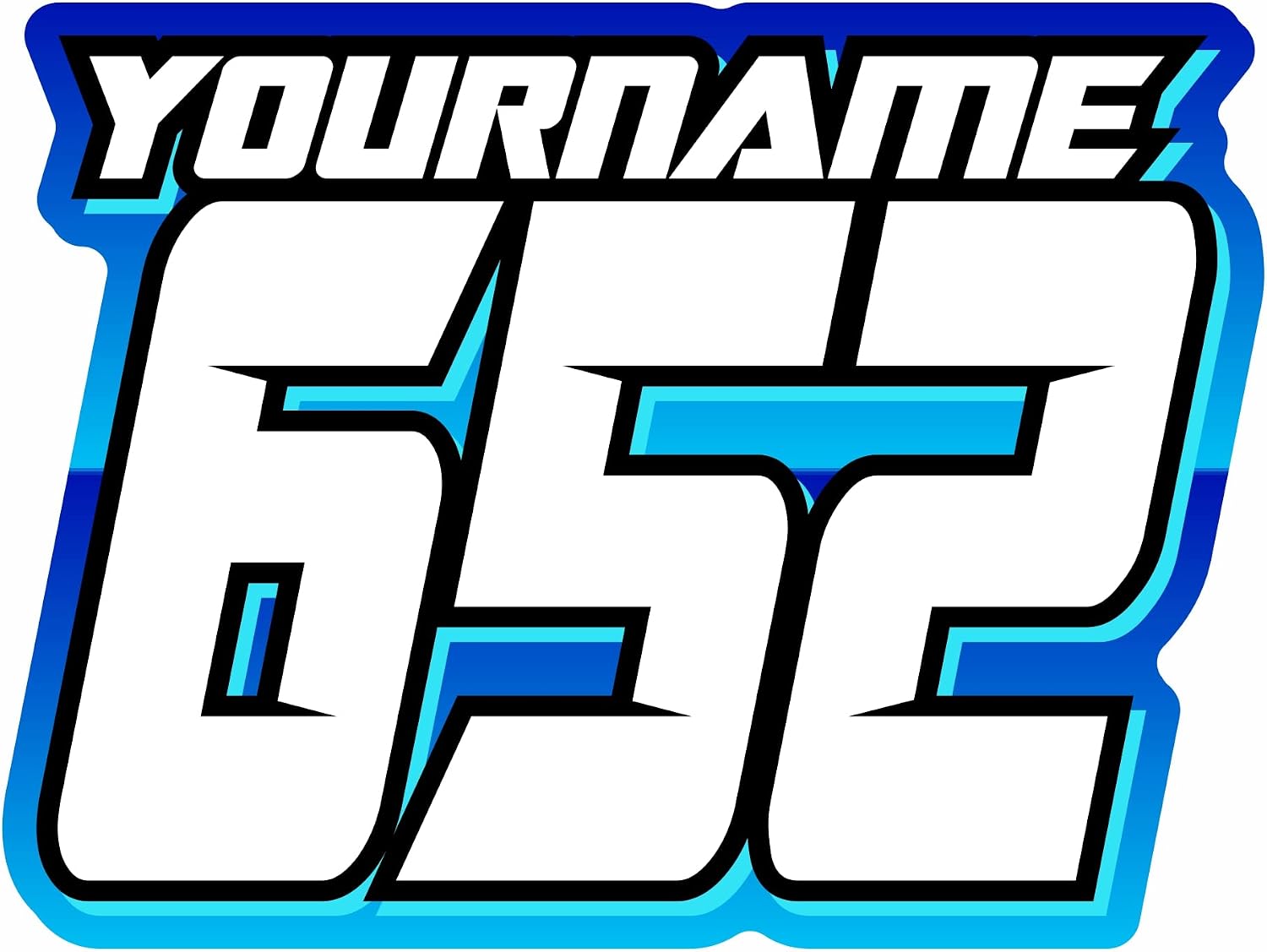 MxNumbers Custom MX ATV Number Plate Decals with Name, Set of 3 Multicolor Racing Graphics