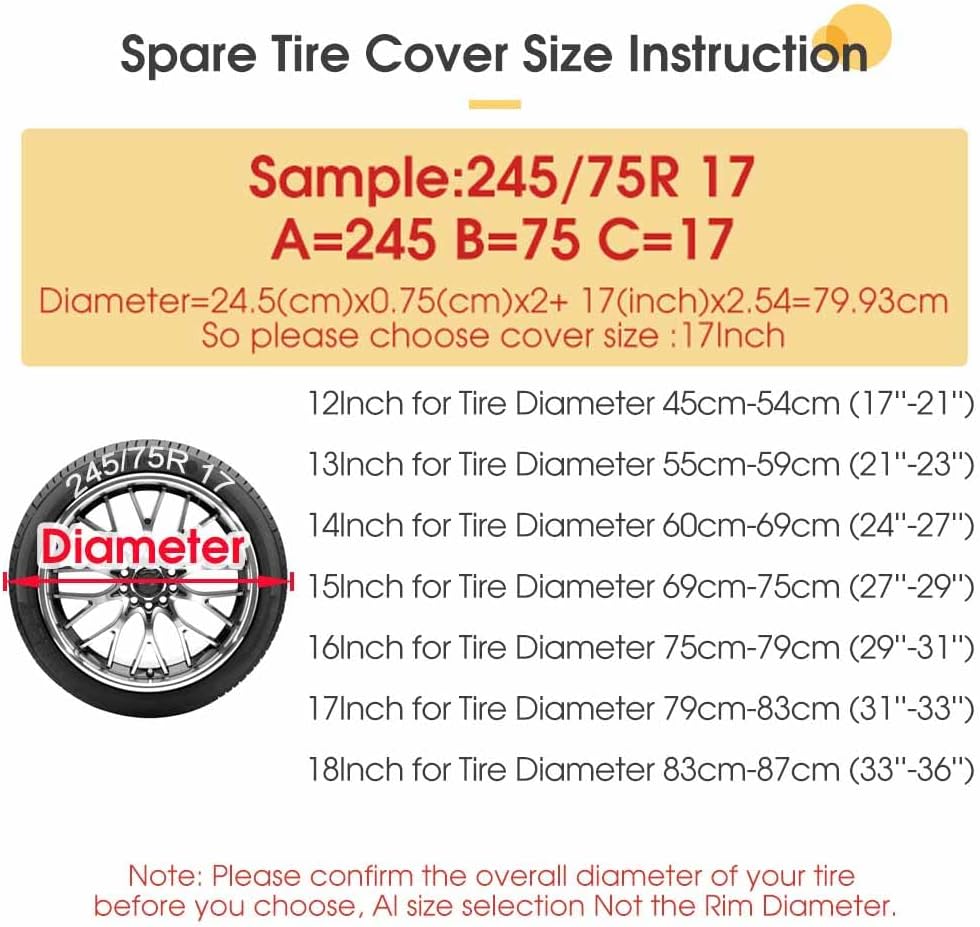 Mountain Dog Paw Print Spare Tire Cover with Backup Camera Hole Waterproof Dust-Proof UV Sun Wheel Covers for RV Trailer RV SUV Truck and Many Vehicle 17inch