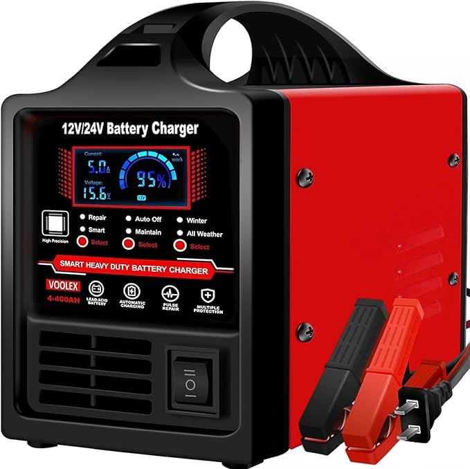 Voolex Car Battery Charger 12V 24V Portable Automotive Trickle Charger Battery - Image 7