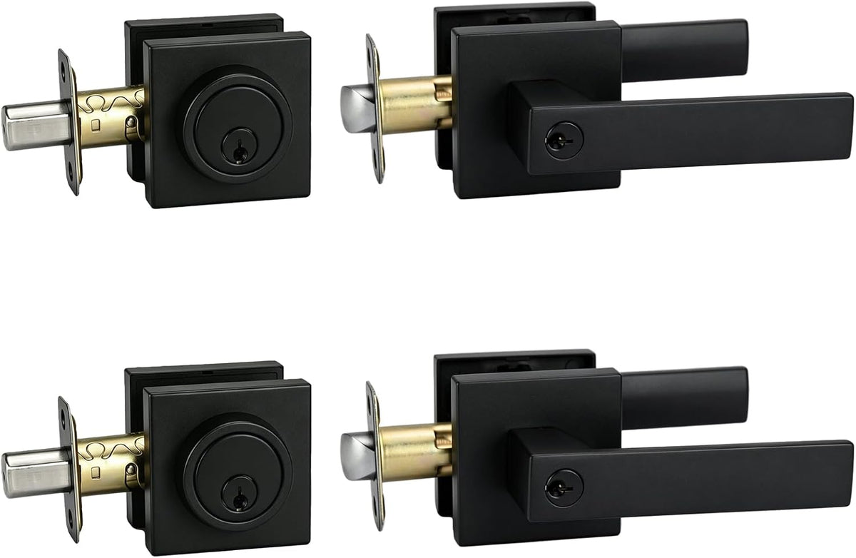 exterior door lock set with deadbolt, keyed alike, main product view