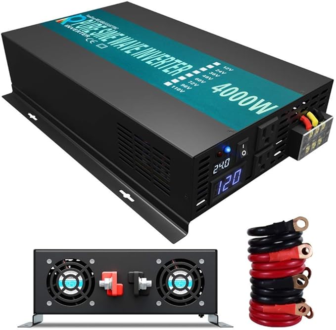 WZRELB Home Power Supply Off Grid Pure Sine Wave 12Vdc to 120Vac 60Hz 4000W by WZRELB