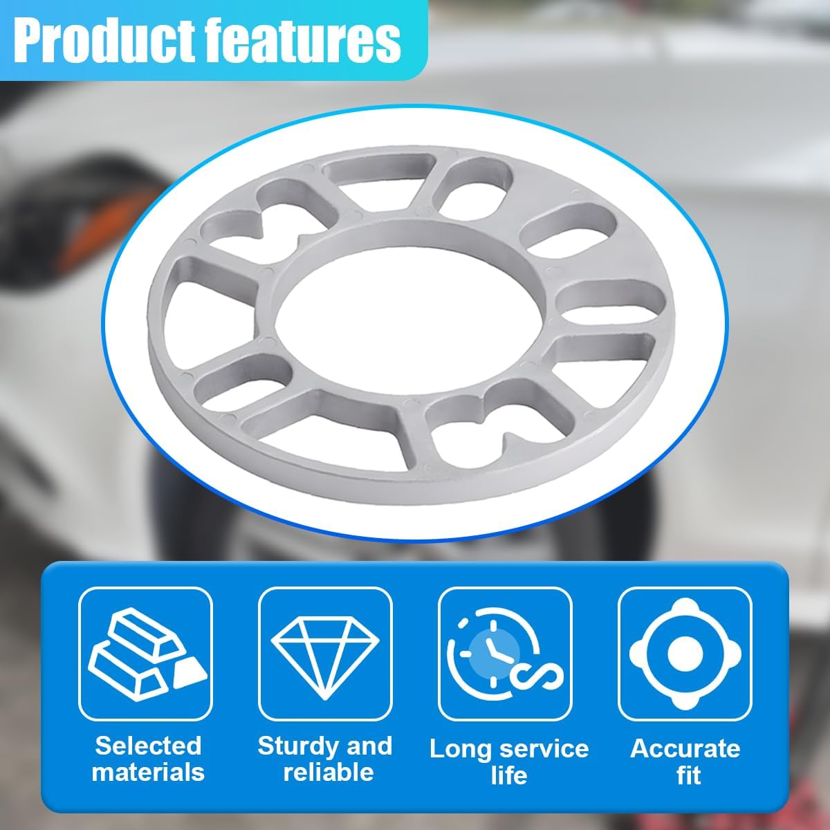 YoRise 2PCS 10 mm Car Wheel Spacers, PCD 100-120mm Aluminum Alloy Hub Centric Wheel Spacer for 4 & 5 Lug, Universal Car Tire Accessory for 4X100, 4X114.3, 5x108, 5x112, 5x120 Bolt Pattern(10MM)