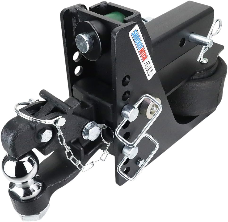 Shocker Max Black Air Channel Pintle & Ball Hitch - Fits 2-1/2"Hitch Has 2-5/16"Ball 14,000 lbs