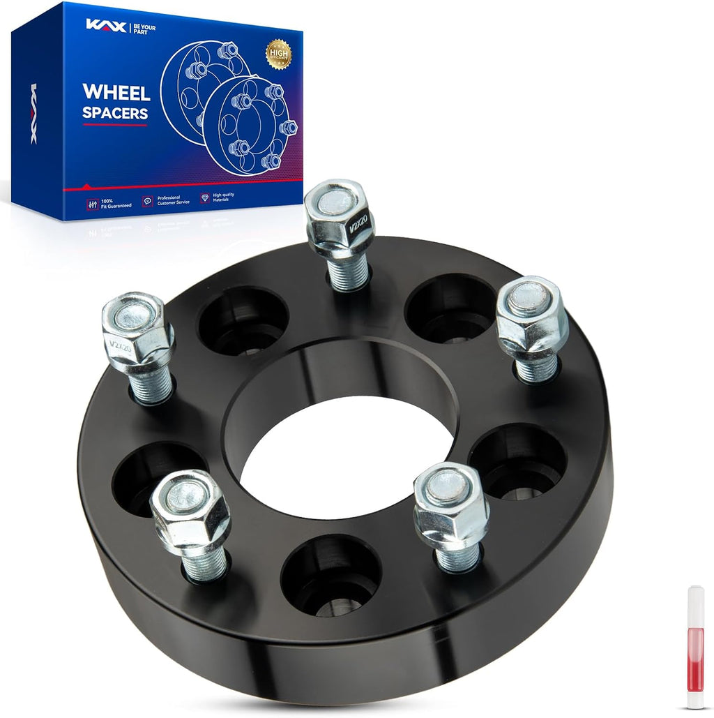 KAX 5x4.5 to 5x5 Wheel Adapters, Forged 1.25“ Adapters with Thread Pitch 1/2“x20 Hub Bore 71.5mm(Bolts Pattern Changed),fit for Explorer, Edge, Ranger, Mustang, Liberty, Wrangler,Black,Not Hubcentric