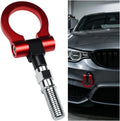 Car Front Bumper Tow Hook, Heavy-Duty Waterproof Screw-on Smooth Bumper Puller Towing Trailer Hook, Rust-Proof Trailer Pull Ring Decoration, Universal for Sedans SUVs Trucks (Red)