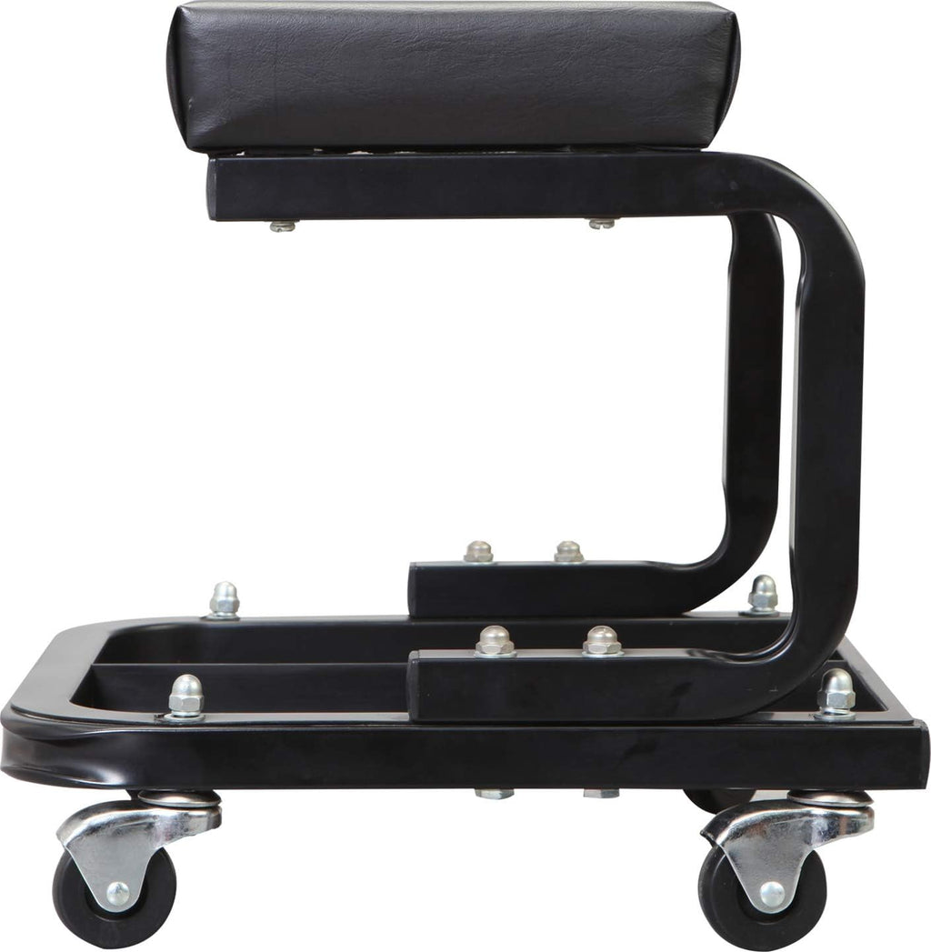 Torin ATR7211 Blackjack Rolling Creeper Garage/Shop Seat: Padded Mechanic Stool with Tool Tray Storage, Black, Large