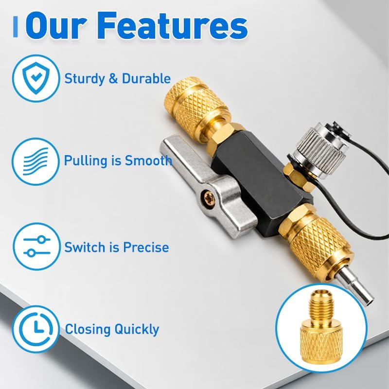 hvac valve core removal tool, dual size sae showing dimensions
