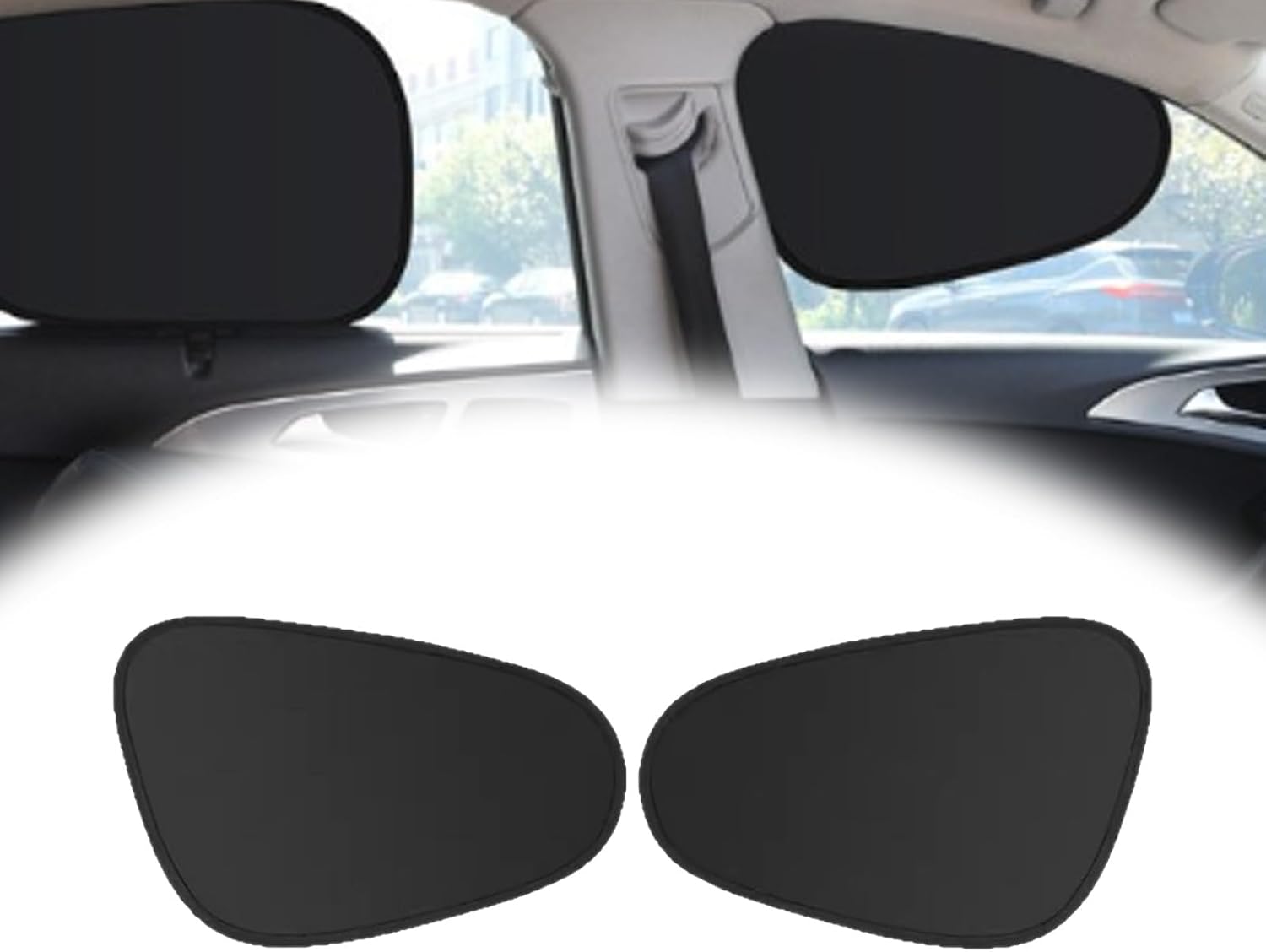 Universal Car Side Window Sun Shades, Car Side Window Sun Shade, UV Protection Heat Blocking, No Adhesive Static Cling, Glare Reduction Privacy Sun Visor (Front Window)