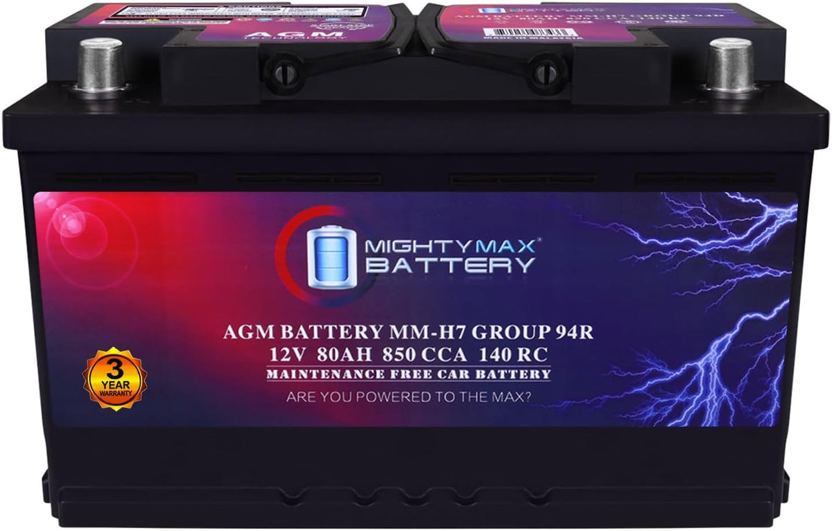 Mighty Max Battery MM-H7 Start and Stop Car BCI Group Size 94R 12V 80AH