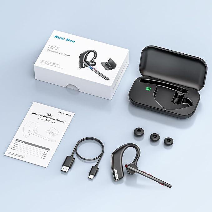 New bee Bluetooth Headset, Wireless Bluetooth Earpiece - Image 7