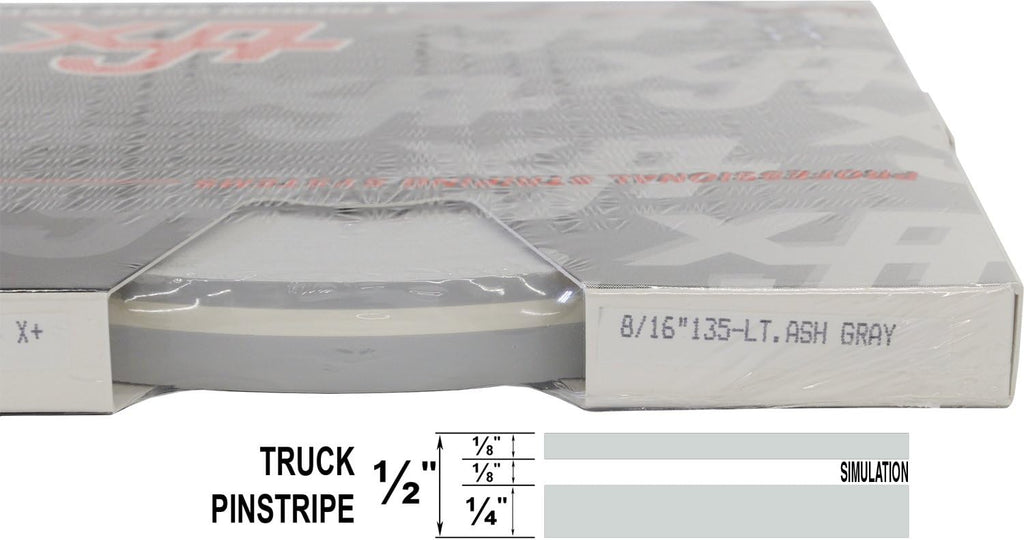 Universal TFX 0008135 - Auto Truck Customizing Dual Pinstripe - 8/16" x 150' (1/4” Stripe, 1/8" Gap, Then 1/8” Stripe) - 135-Light Ash Gray