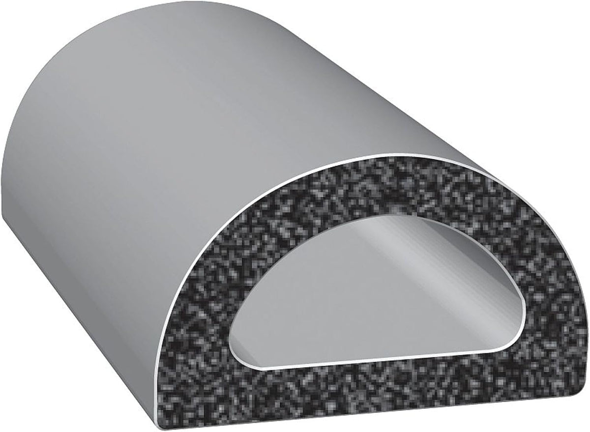 trim-lok d-shaped rubber seal with 3m bonded tape, main product view
