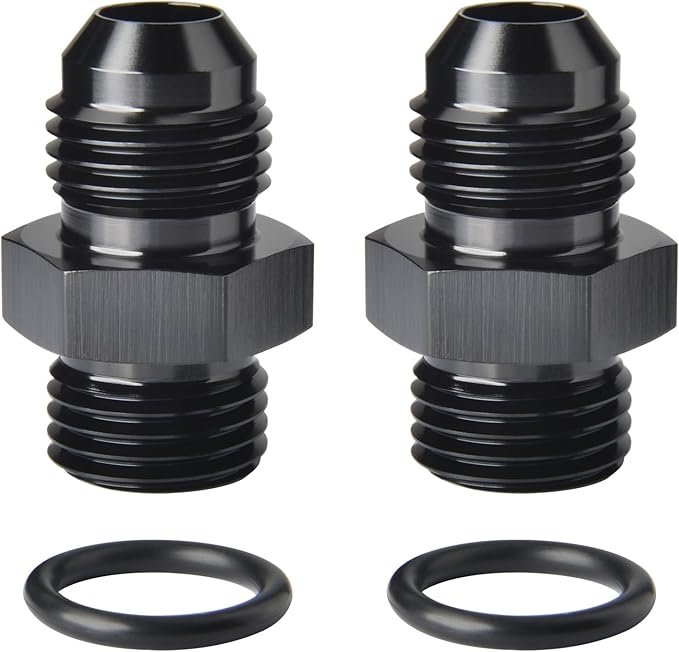 4AN Male Flare to 4AN ORB O-ring Boss Fuel Pump Rail Adapter Fitting Aluminum by Podavelle