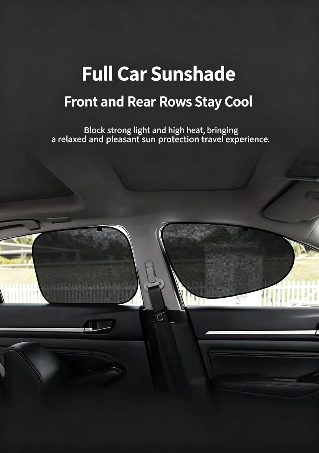2Pcs Car Window Shades for Side Window Static Cling Sunshine Blocker | Visor Sunshade Extender Passenger/Driver Sun Shade Automotive Protection adsorption Anti-UV Curtain Universal (2Front)