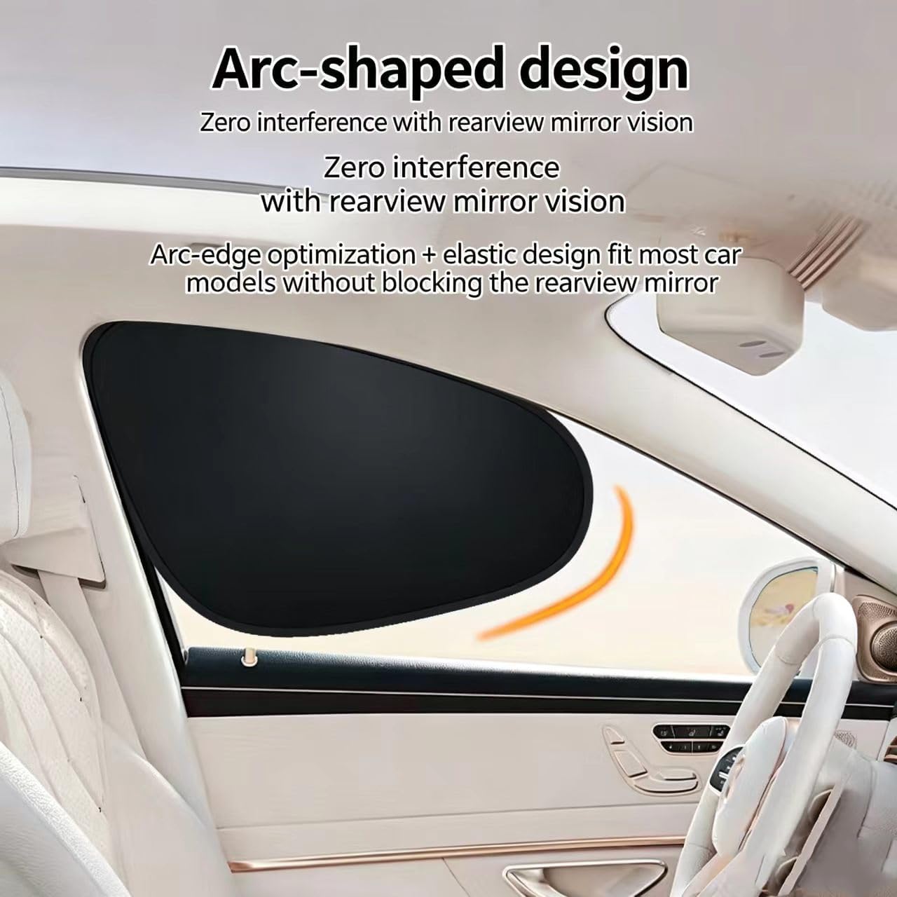 2Pcs Car Window Shades for Side Window Static Cling Sunshine Blocker | Visor Sunshade Extender Passenger/Driver Sun Shade Automotive Protection adsorption Anti-UV Curtain Universal (2Front)