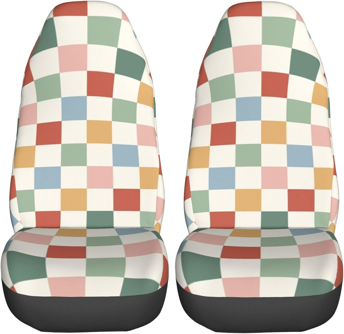rainbow checkerboard retro car seat covers universal 2, main product view
