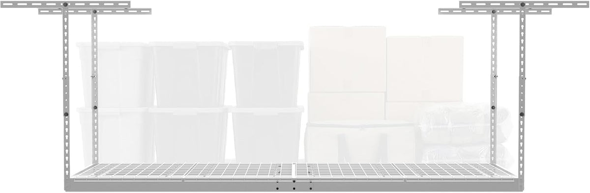 monsterrax 2x8 overhead garage storage rack, white, 12"-21", main product view