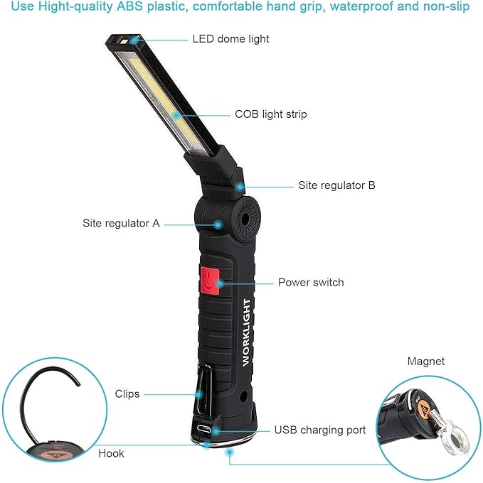 LED Work Light Rechargeable, OTYTY Portable Work Lights - Image 4