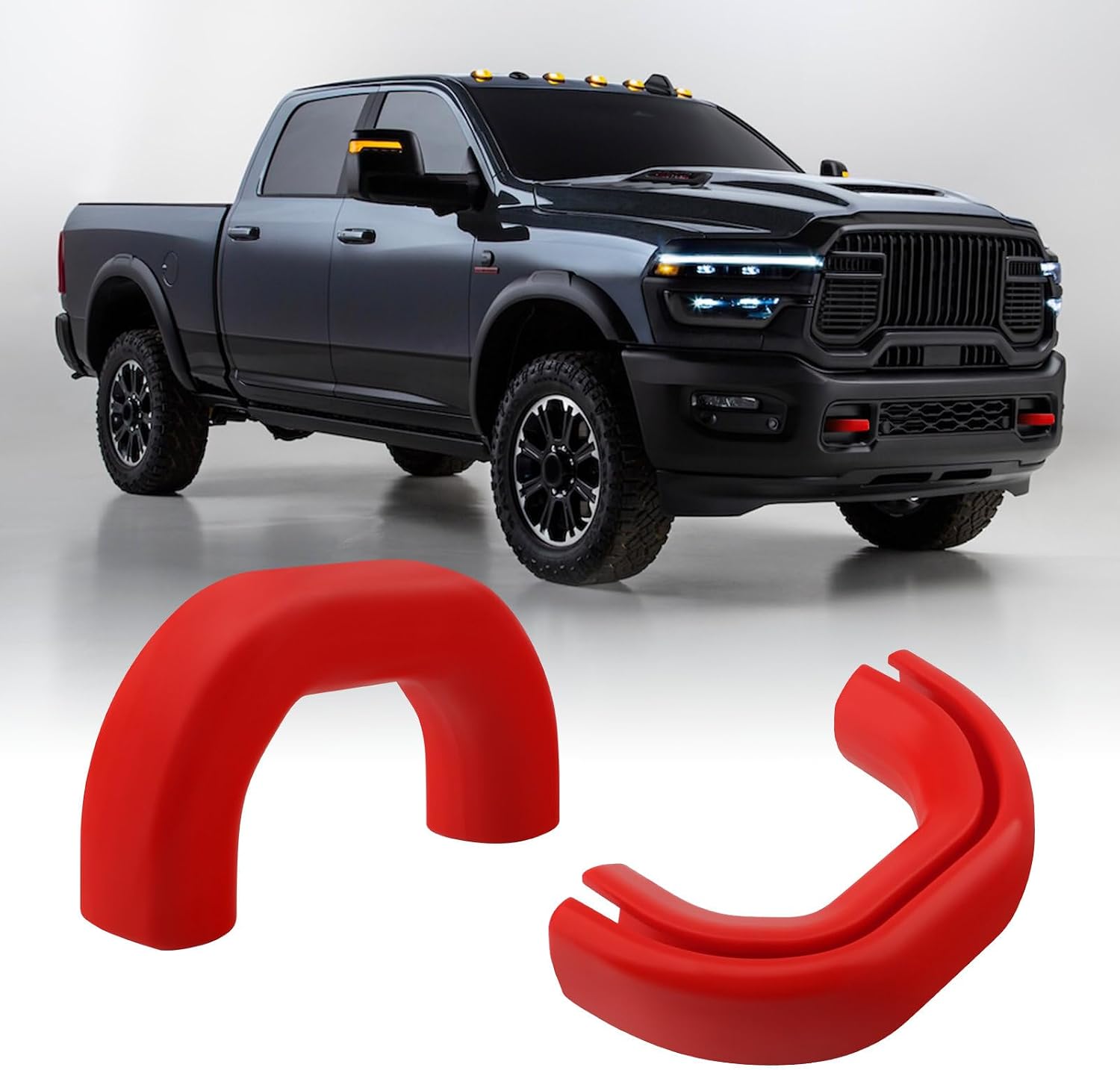 Front Tow Hooks Covers for RAM 2500/3500 2019-2026, Hitch Cover Customized Car Tow Hooks Compatible with RAM 2500/3500 Accessories 2019-2026 (Red)