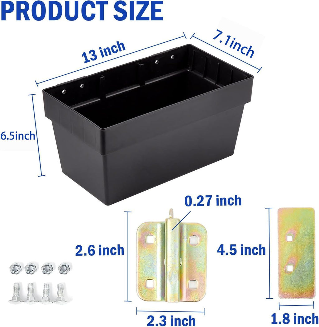 2 Pack E-Track Storage Bin for E-Track System E Track Accessories Storage Box for Trucks Easily Organizer Basket for Enclosed Trailer