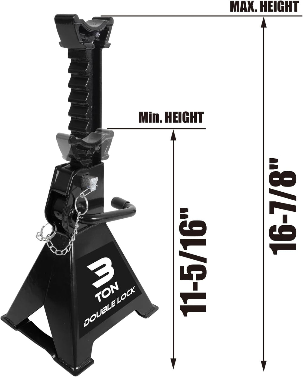 Torin AT43005AB Steel Heavy Duty Jack Stands: Double Locking Pins, 3 Ton (6,0...