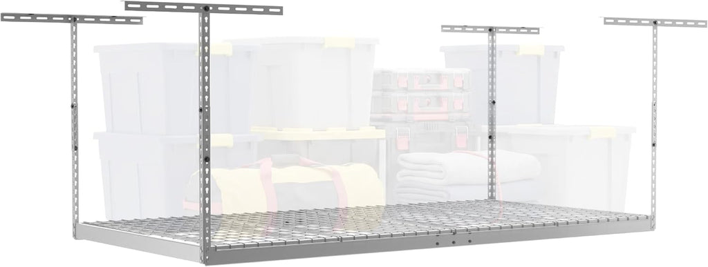 saferacks white 4x8 overhead storage rack w/ 5-pc, main product view
