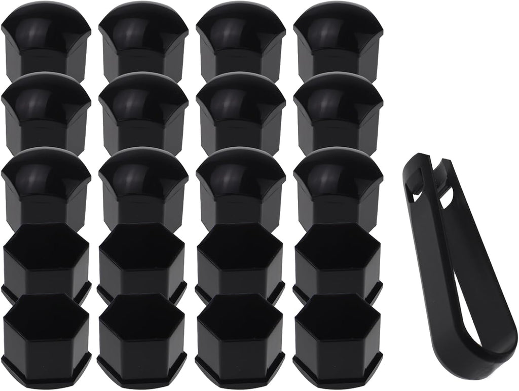 20Pcs Wheel Lug Nut Covers Compatible for 2021 2022 2023 2024 The 7th Generation Hyundai Elantra, Tire Nut Rust and Dust Protection Cover with Remover Clip,Black-21mm