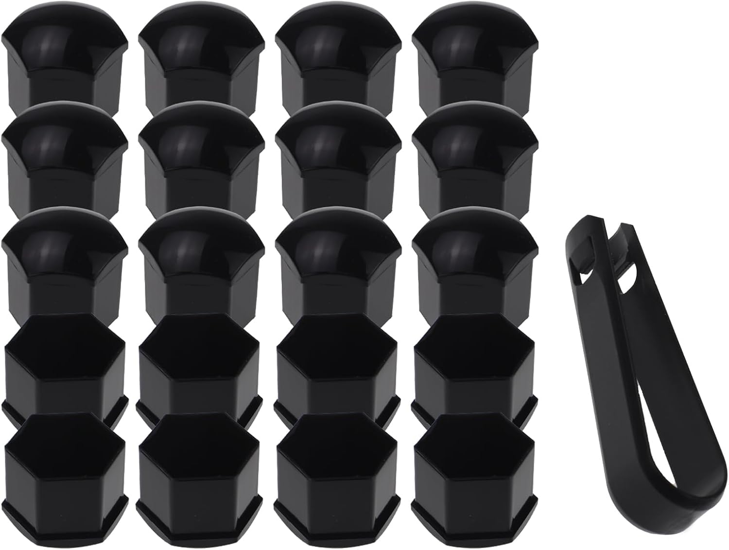 20Pcs Wheel Lug Nut Covers Compatible for 2021 2022 2023 2024 The 7th Generation Hyundai Elantra, Tire Nut Rust and Dust Protection Cover with Remover Clip,Black-21mm