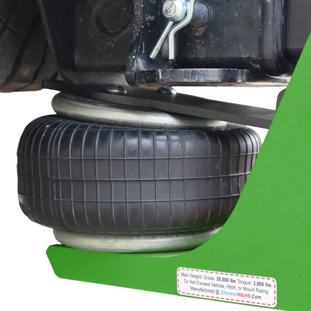 Shocker HD Mean Green Air Hitch Farm Mount Tow Kit Fits 2" Hitch, has Chrome Combo 2" & 2-5/16" Balls, Pintle, Drawbar & Clevis - 20,000 lbs