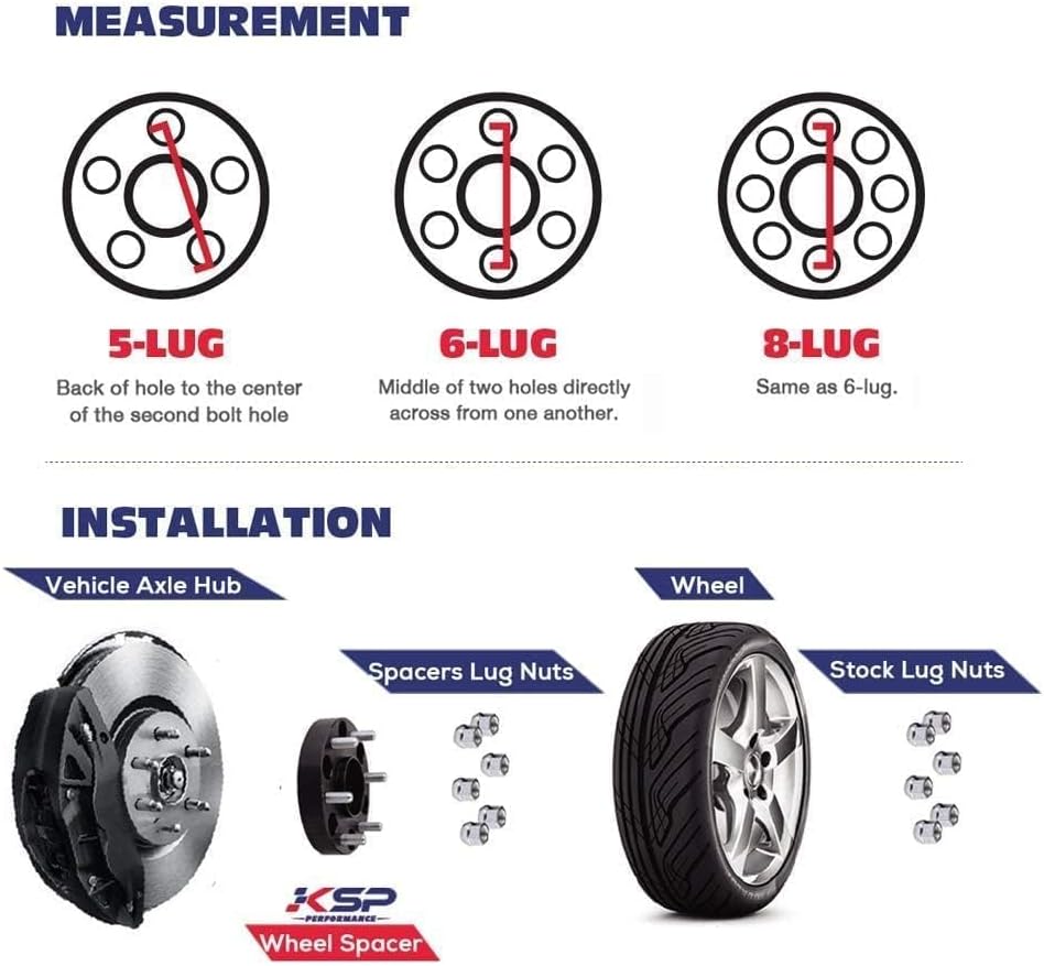 KSP 6x135 to 6x135 Wheel Spacers for F150, 1.5in 38mm Hubcentric 6 Lug Wheel Adapters for 2015-2026 F150 Expedition,Navigator with M14x1.5 Studs and 87.1mm Hub Bore, 4pcs Black