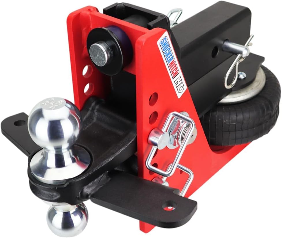 Shocker HD Combo Air Hitch & Sway Control Towing Kit, Fits 2-1/2" Hitch Chrome Combo 2" & 2-5/16" Balls