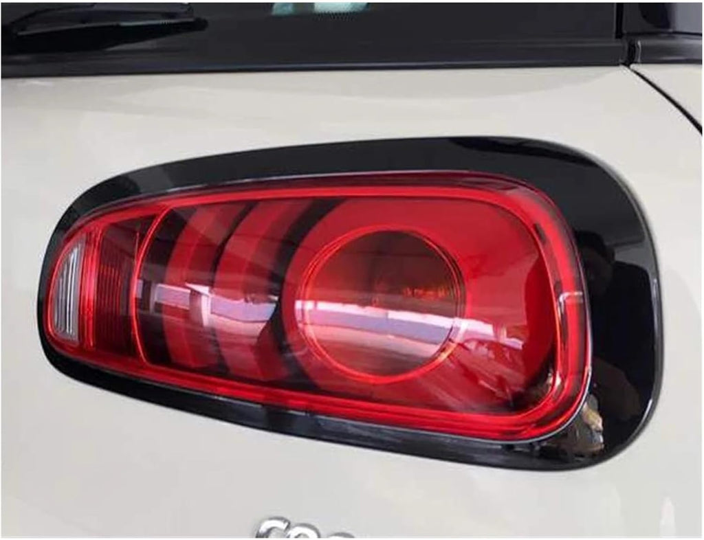 4pc Headlight+Taillamp Cover Trim Compatible For Mini Cooper F54 2015-2020 Clubman Car Front Head Light Bezel+Rear Lamp Frame Sticker Strip(Glossy Black)