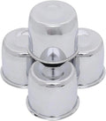 4.25 inch Trailer Center Caps Push Through Wheel Center Caps for Truck Trailer RV Wheels Rims Steel Chrome Hub Covers, 4PCS, Silver