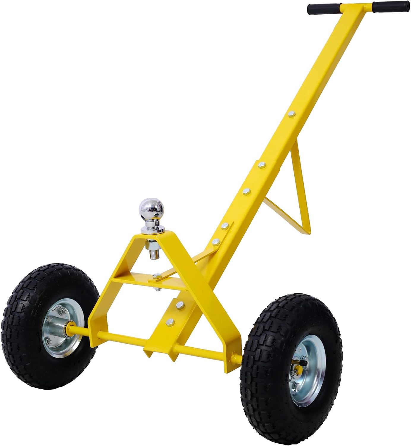 Trailer Dolly with Pneumatic Tires - 600 Lb. Maximum Tongue Weight Capacity,Yellow Color