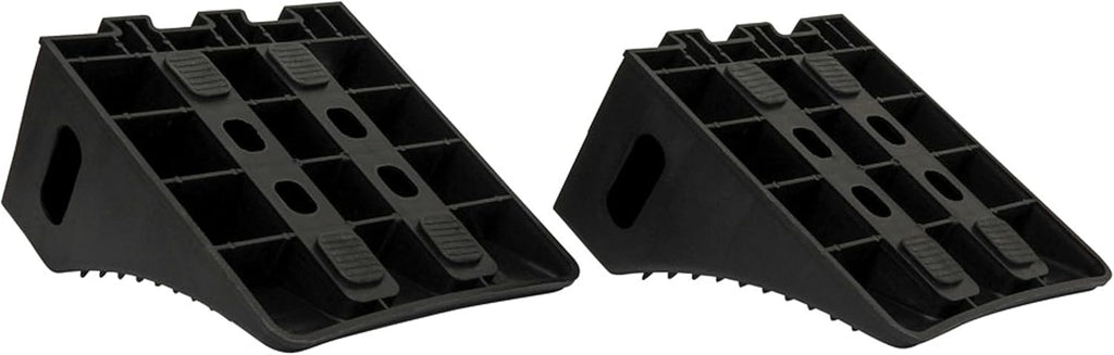 Extreme Max 5800.5852 Heavy-Duty Interlocking Wheel Chock for Tandem Axle Trailers and RVs - 9.2" x 8.2" x 4.7", Pair