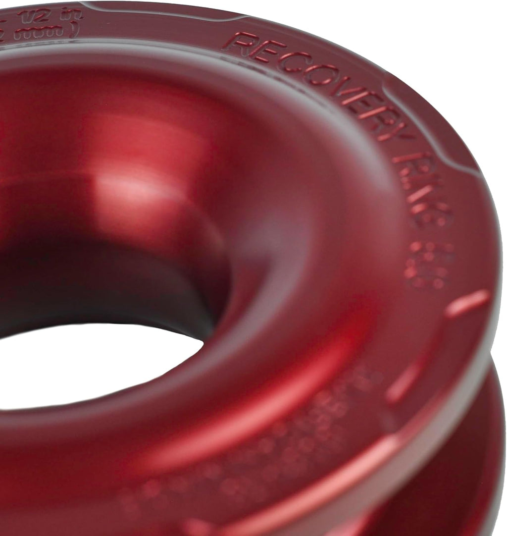 Agency 6 Recovery Ring 5.0" - for Use with Soft Shackle and Synthetic Winch Line - Offroad Vehicle Recovery - Made in the USA (Red)
