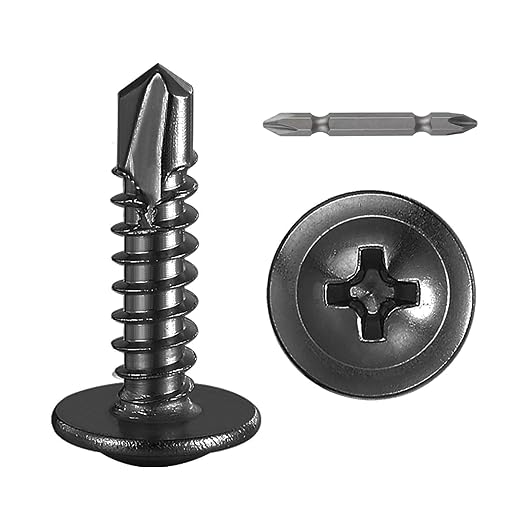 #8×3/4” for Sheet Metal Self-Tapping Screws 410 Black Stainless Steel Truss by Wensilon