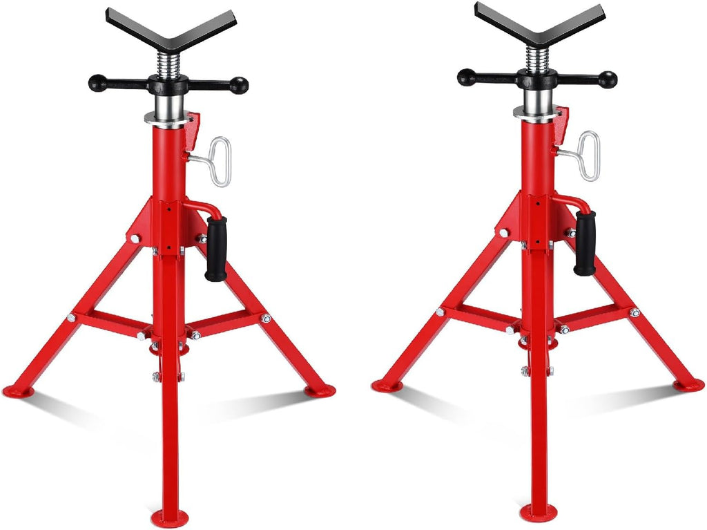 2PCS Pipe Jack Stand, Heavy Duty Pipe Stand, 2500LB Jack Stands Carbon Steel with Portable Folding Legs 28-52 Inch Height Adjustable 1/8"-12" Capacity