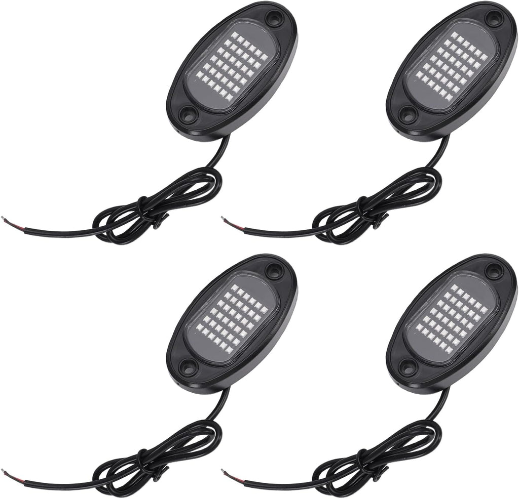 Single Color Car Underglow Lights 36 LED High Power Bright Underbody Chassis Lights IP68 Durable Universal Fit for Trucks SUVs ATVs UTVs Boats Motorcycles 4PCS (Red)