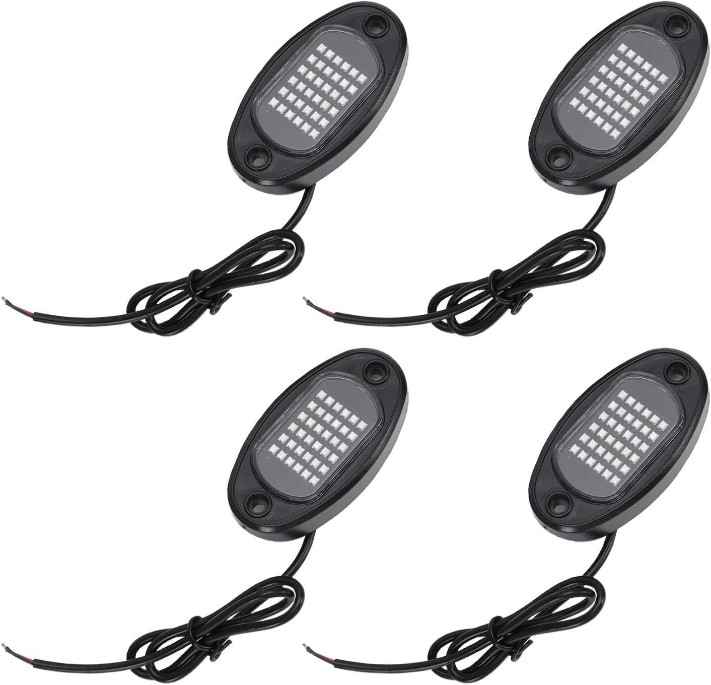 Single Color Car Underglow Lights 36 LED High Power Bright Underbody Chassis Lights IP68 Durable Universal Fit for Trucks SUVs ATVs UTVs Boats Motorcycles 4PCS (Red)