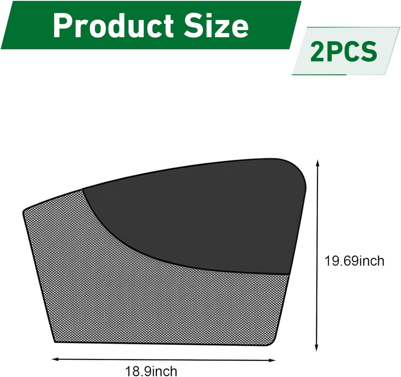 2 PCS Car Window Shades, Magnetic Double Layer Side Window Sun Shade, Breathable Privacy Protection Side Front Windows Cover, Essential Summer Accessories, for Most Cars, Trucks, SUVs (Black)