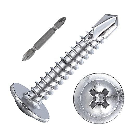 Wensilon #10×1”for Sheet Metal Self-Tapping Screws 410 Stainless Steel Truss by Wensilon